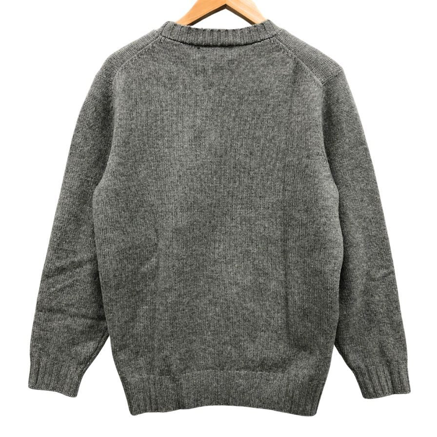 極美品◆ブルネロクチネリ セーター クールネック アーガイル柄 グレー ウールカシミヤシルク混 メンズ サイズ50BRUNELLO CUCINELLI 【AFB6】