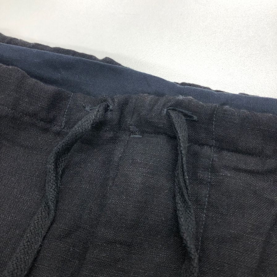 コモリ 19SS ヴィスコースリネン ドローストリングパンツ P01-03007 メンズ サイズ1 ブラック COMOLI 【AFB16】
