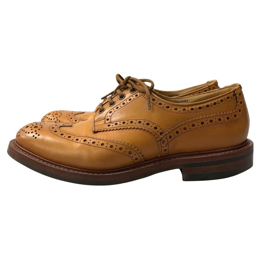 トリッカーズ レザーシューズ バートン ウィングチップ M5633 ベージュ メンズ サイズ8 Tricker`s BOURTON ビジネスシューズ 約26.5cm【LA】【中古】