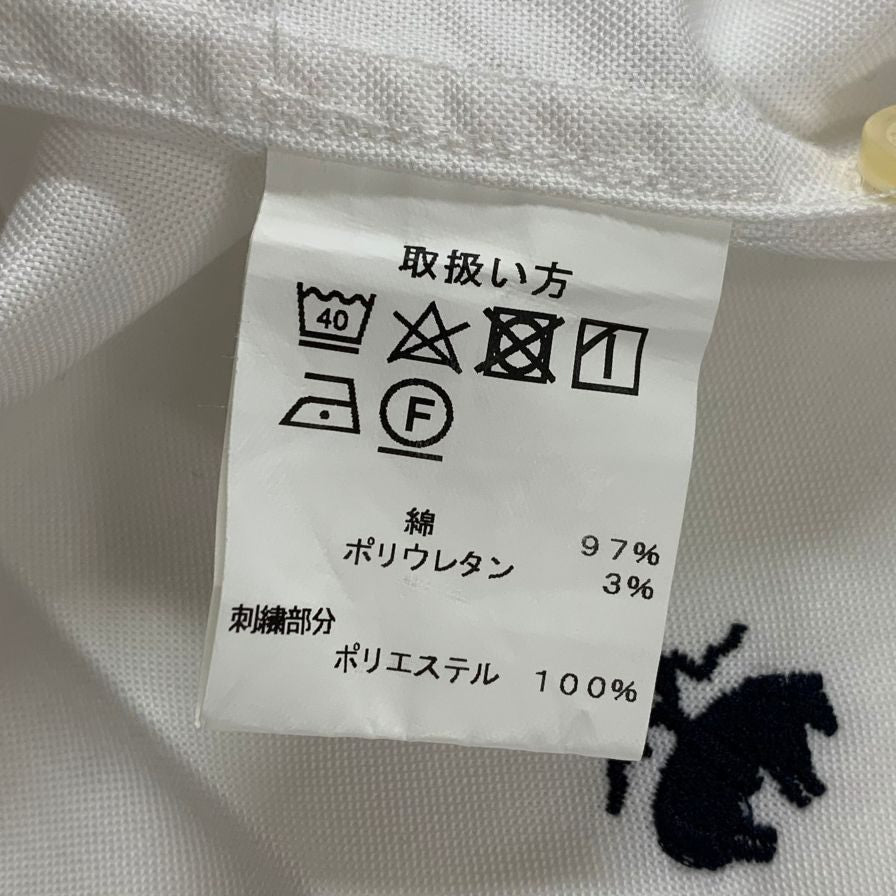 極美品◆ブルックスブラザーズ リージェントフィット オックスフォード 刺繍あり メンズ サイズ S ホワイト Brooks Brothers REGENT FIT 【AFB38】