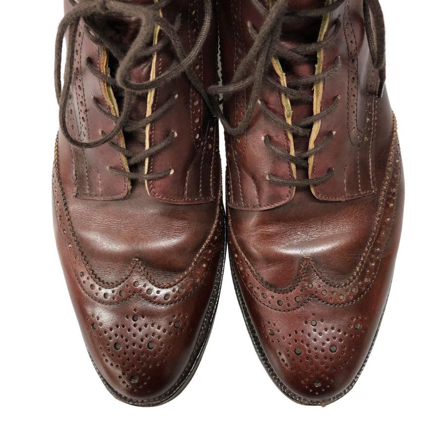 トリッカーズ レースアップブーツ ウイングチップ ブーツ レザー バーガンディ メンズ サイズ9 Tricker`s 約27.5cm【AFC35】