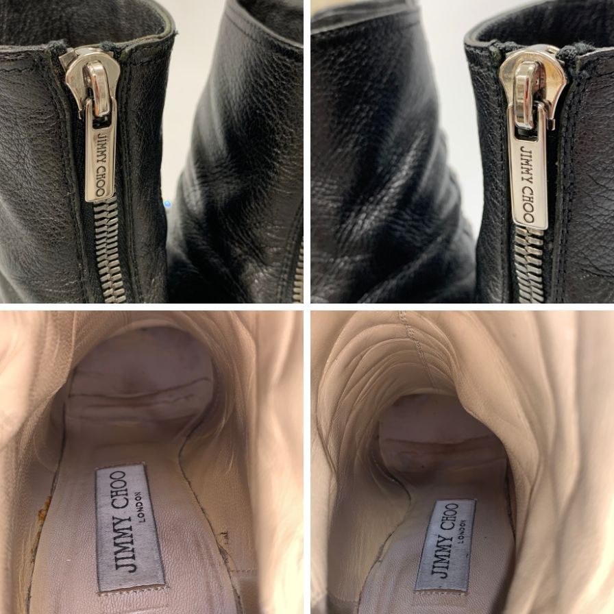 ジミーチュウ ジップアップブーツ カーフ サイズ35 レディース ブラック JIMMY CHOO 約22.5cm【AFC47】