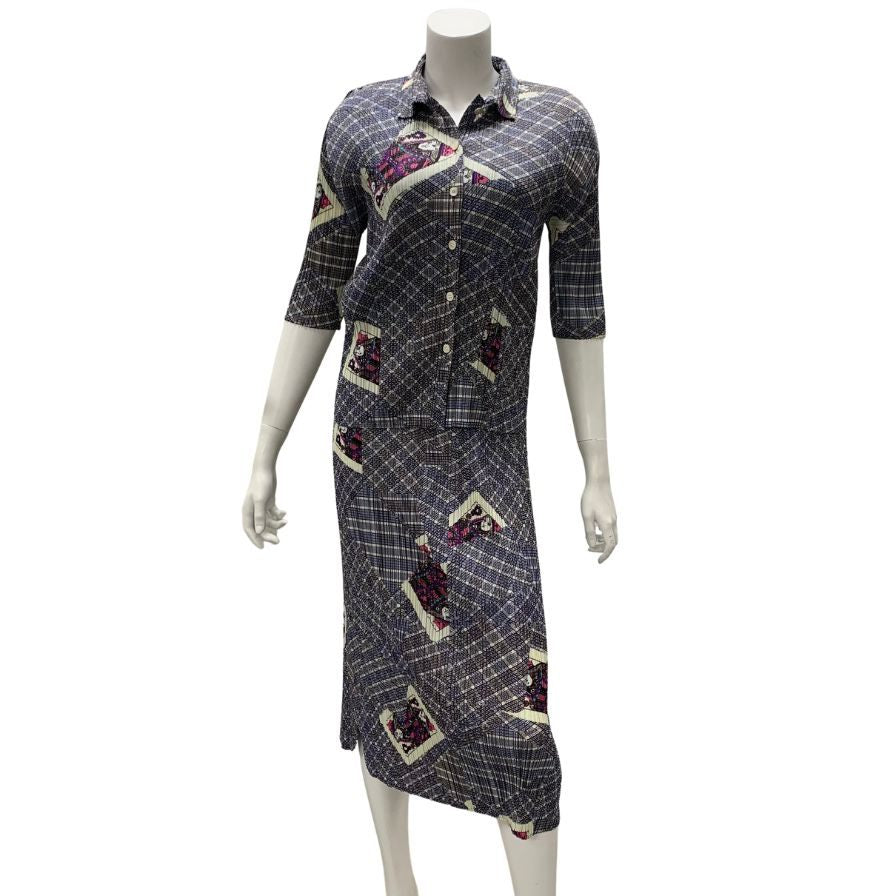 プリーツプリーズ イッセイミヤケ セットアップ トランプ柄 レディース サイズ3 PP73-JH796 PP73-JJ793 PLEATS PLEASE ISSEY MIYAKE【AFB7】