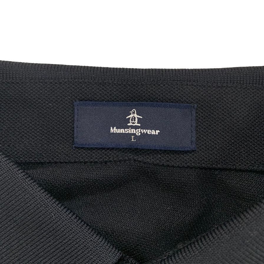 極美品◆マンシングウェア×Cph/Golf 半袖ポロシャツ ドライテック サイズL メンズ ブラック Munsingwear 【AFB24】