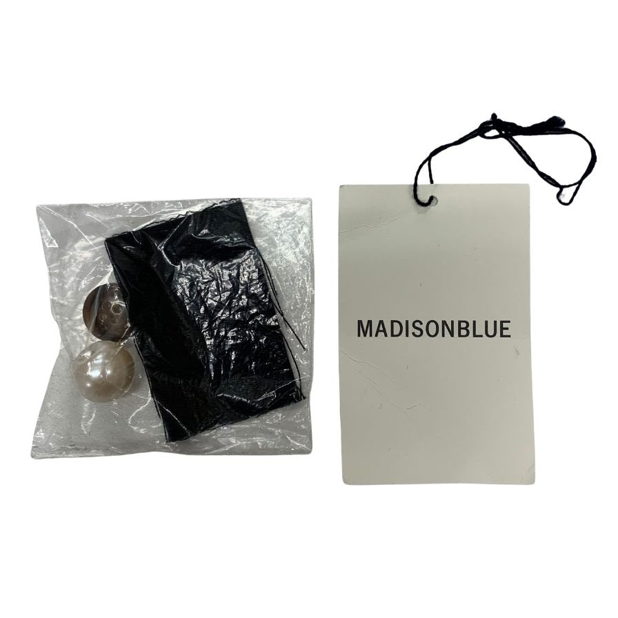 極美品◆マディソンブルー チェスターコート パールボタン ブラック レディース サイズ00 MADISON BLUE 【AFB36】