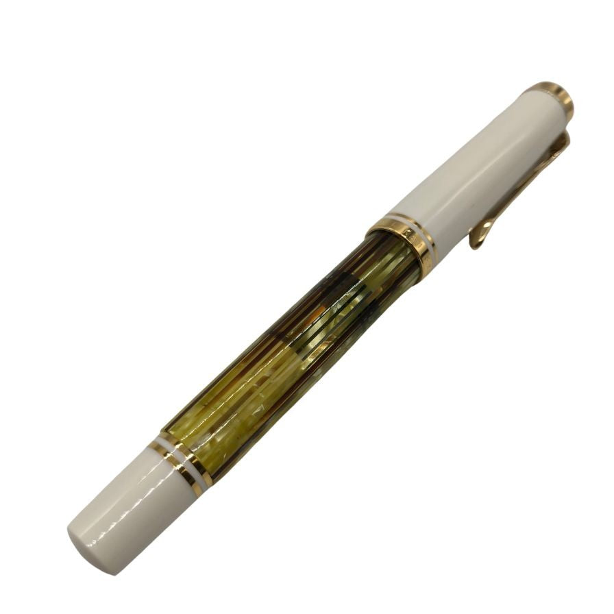 美品◆ペリカン 万年筆 スーベレーン ホワイトトータス ペン先14C-585 PELIKAN【AFI3】