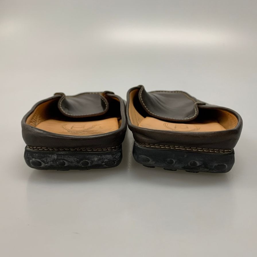 トッズ サボ レザーサンダル ブラウン サイズ8.5 TODS 約26.5cm【AFC36】
