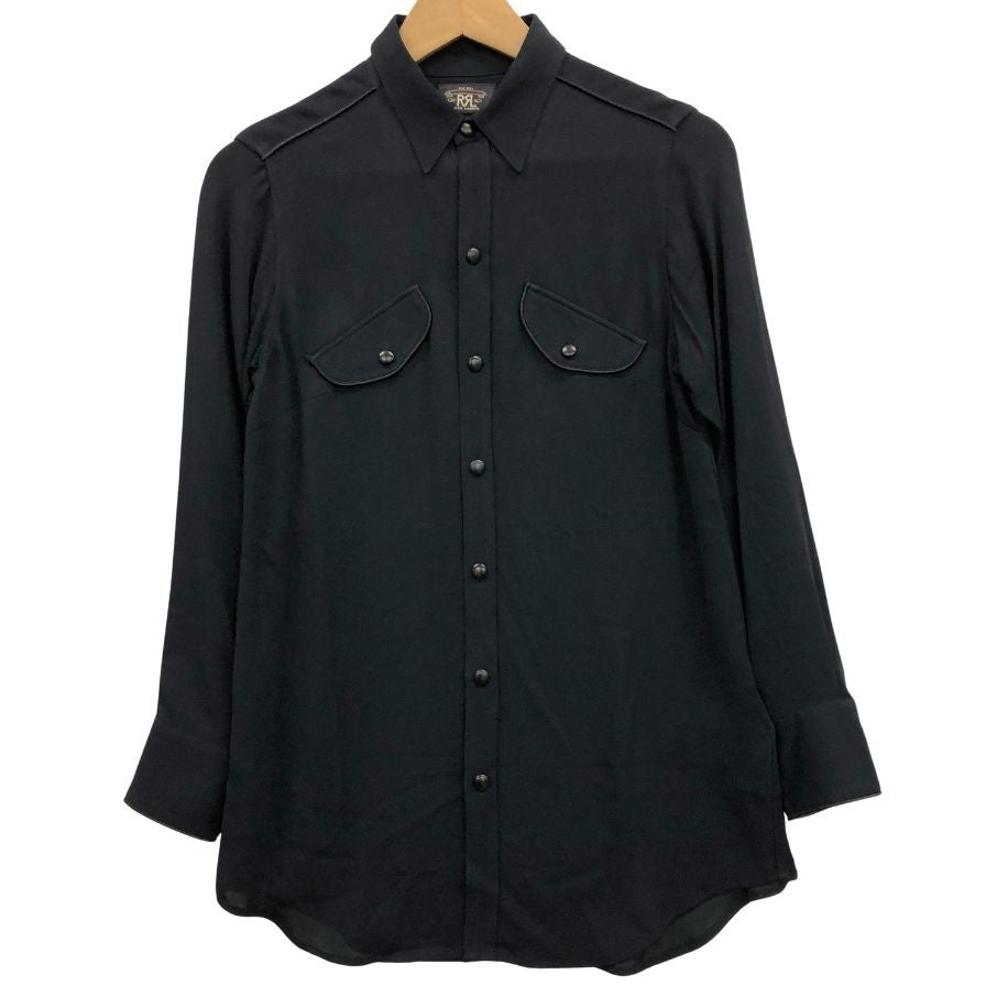 美品◆ダブルアールエル ラルフローレン ウエスタンシャツ ブラック メンズ サイズM相当 RRL RALPH LAUREN 【AFB46】