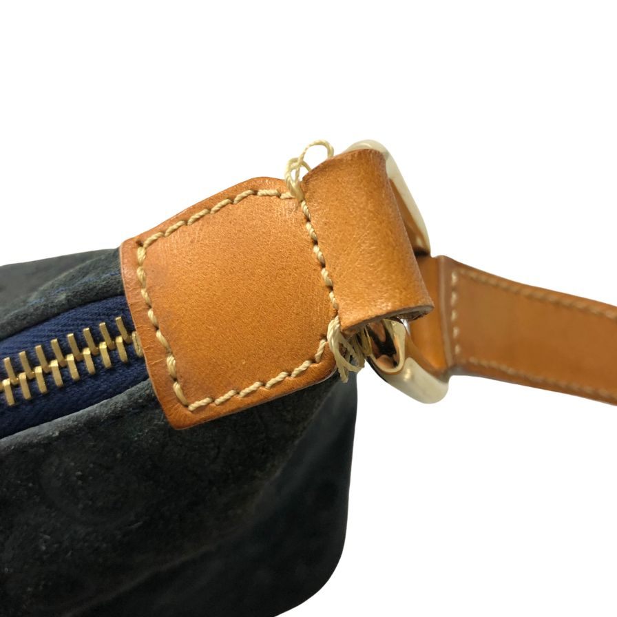 セリーヌ ショルダーバッグ ワンショルダー Cマカダム スエード×レザー ブルー レディース CELINE【AFE11】