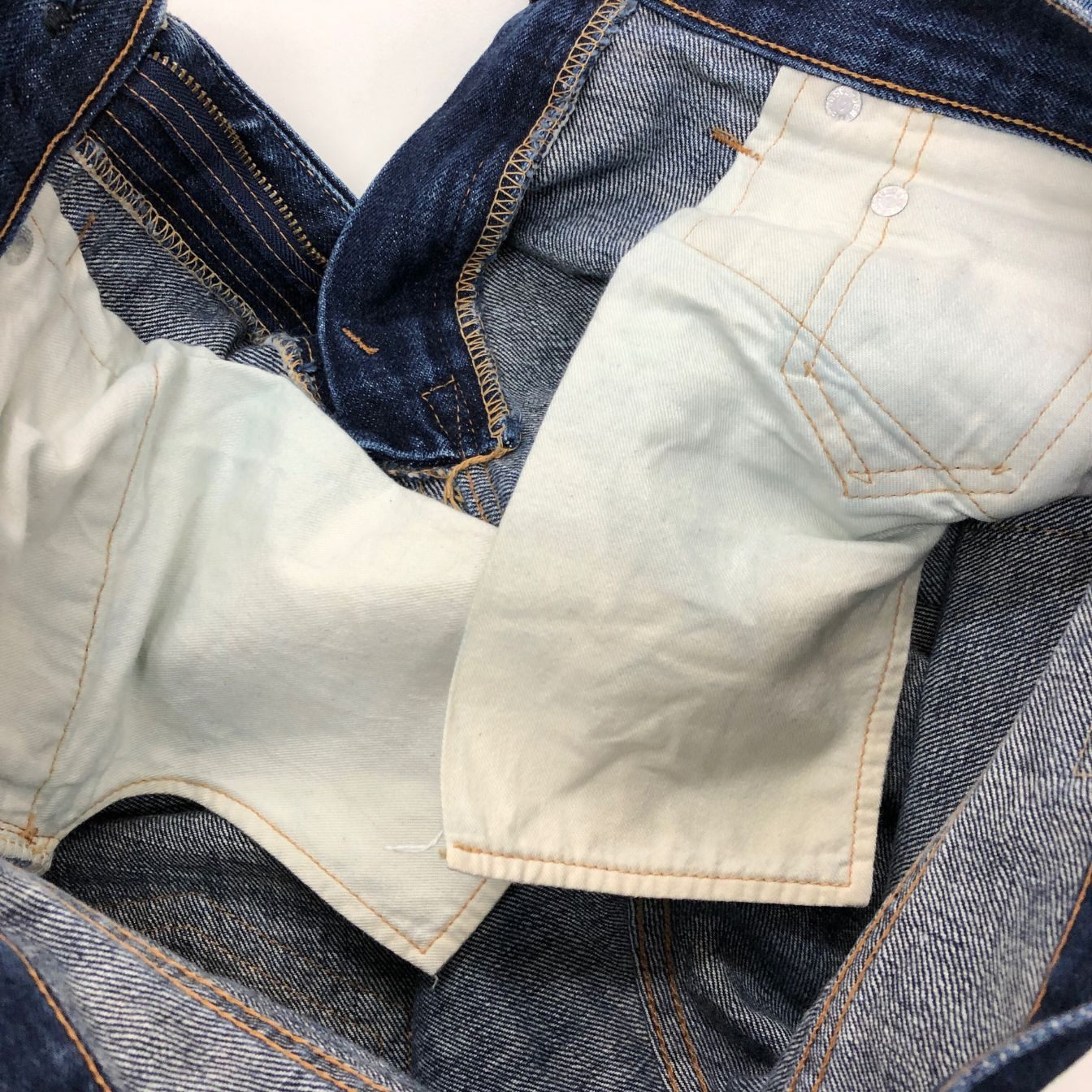 ドゥニーム デニムパンツ ジッパーフライ オリゾンティ期 赤耳 セルビッチ ストレート ジーンズ 紙パッチ インディゴブルー W31 DENIME 【AFB5】