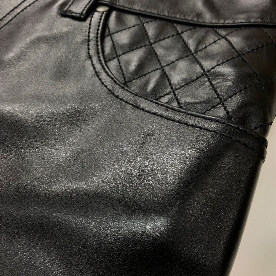 リューグーレザーズ レザーパンツ ブラック メンズ サイズ32 Liugoo Leathers 【AFB56】