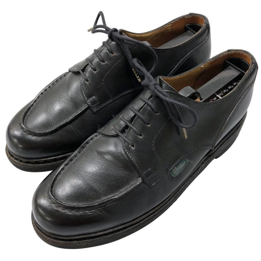 パラブーツ レザーシューズ シャンボード Uチップ カーフ ブラック メンズ サイズUK6.5F Paraboot CHAMBORD 約26.5cm【AFC43】