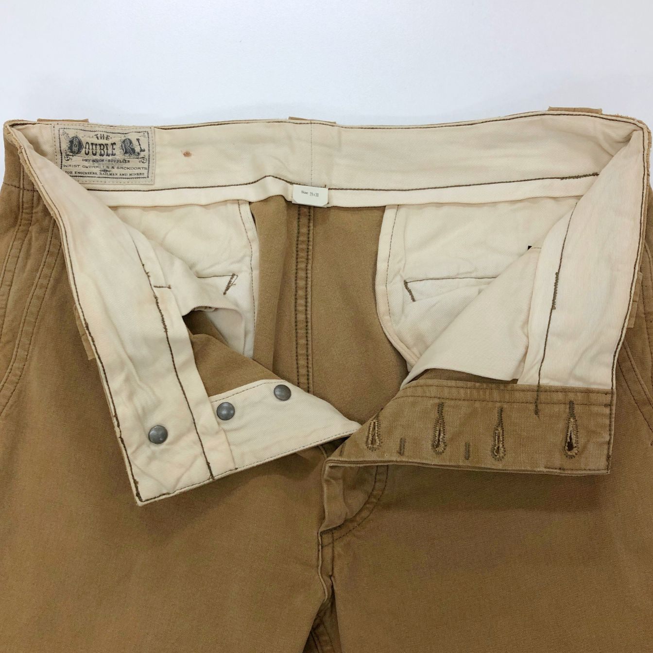 ダブルアールエル チノパン ボタンフライ ベージュ メンズ サイズ W29 L30 RRL RALPH LAUREN 【AFB5】