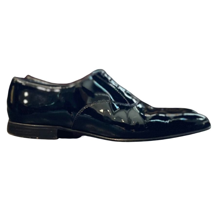 クロケット&ジョーンズ レザーシューズ プレーントゥ チャーム パテントレザー ブラック メンズ サイズUK8E CROCKETT&JONES ビジネスシューズ 約26.5cm【LA】【中古】