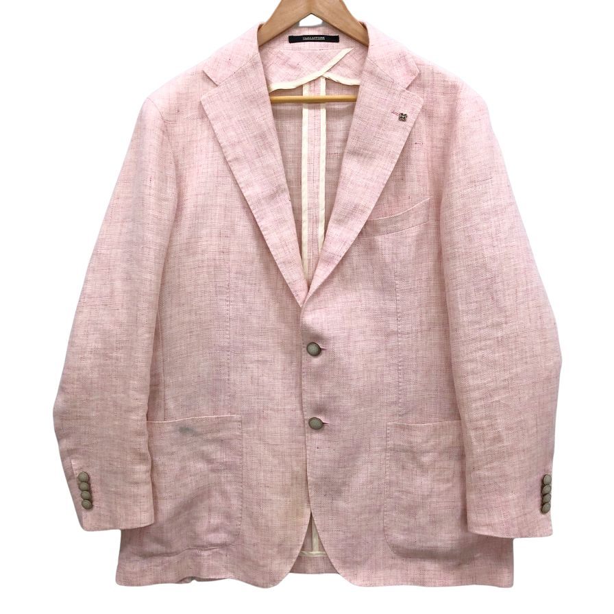 中古◆タリアトーレ ジャケット 2B モンテカルロ 1SMC22K ウール×リネン ピンク サイズ52 TAGLIATORE 【AFB34】