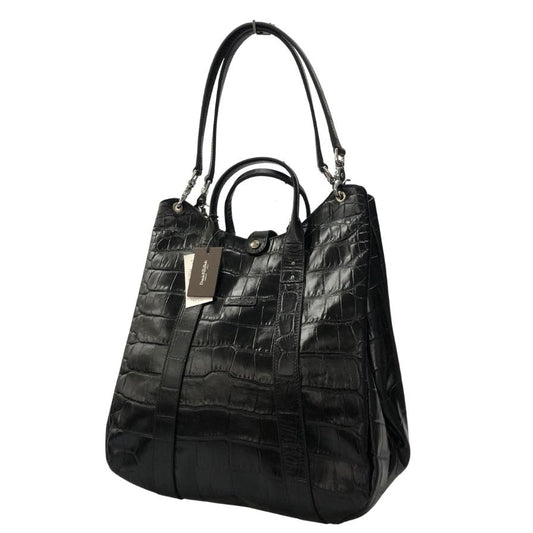 ダニエル&ボブ トートバッグ クロドーロ クロコ型押し レディース  ブラック Daniel&Bob【AFE5】