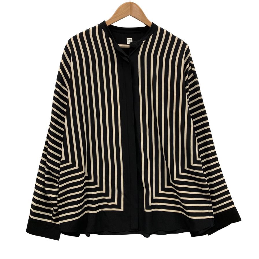 美品◆トーテム シャツ ロングスリーブ 総柄 シルク レディース サイズ40 TOTEME 【AFB43】