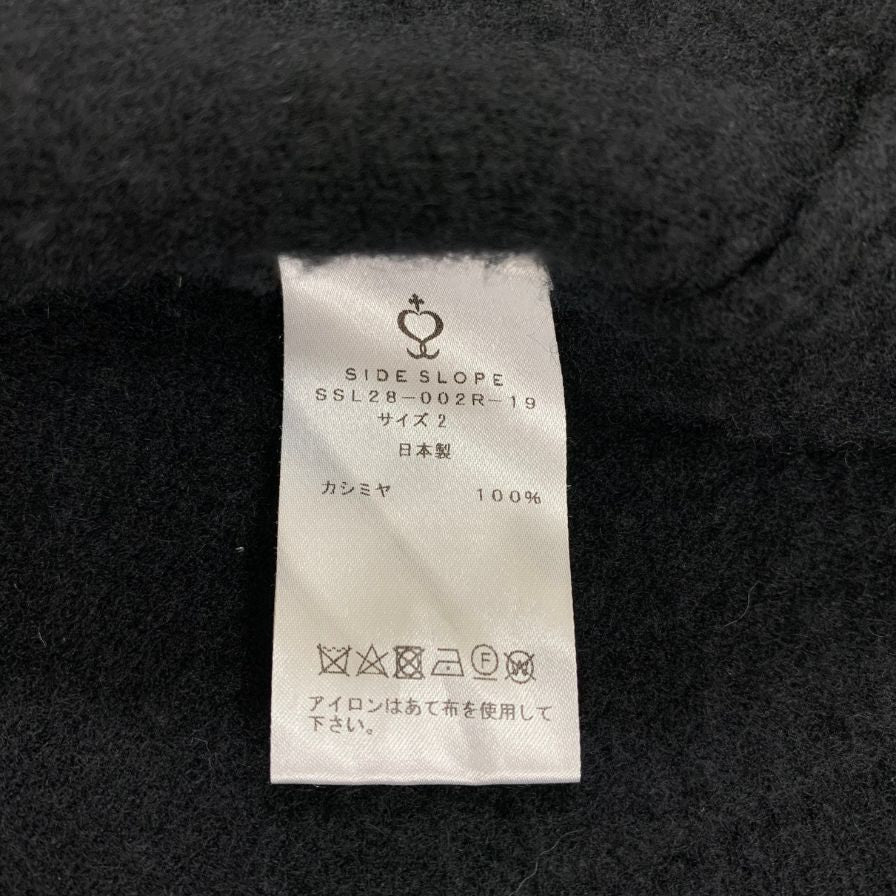 中古◆サイドスロープ メンズ セーター トップス ビンテージウォッシュ カシミア100% 日本製 SSL28-002R サイズ2 ブラック SIDE SLOPE 【AFB4】