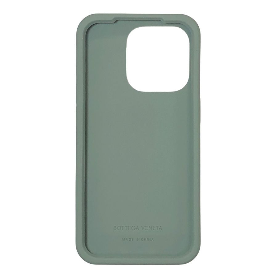 ボッテガヴェネタ iPhoneケース iPhone15Pro ラバー イントレチャート グリーン系 BOTTEGA VENETA【AFI27】【中古】
