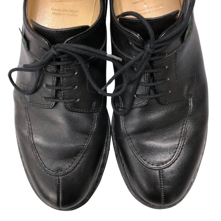 パラブーツ レザーシューズ Uチップ アヴィニョン ブラック リスレザー メンズ UK5.5 Paraboot AVIGNON ビジネスシューズ 約24.0cm【LA】【中古】