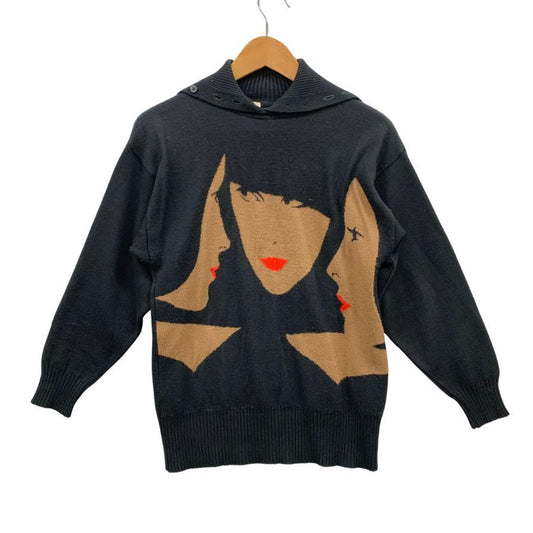 極美品◆モンディ ニット タートルネック ボタン付き ブラックーブラウン メンズ サイズ36 Mondi 【AFB36】