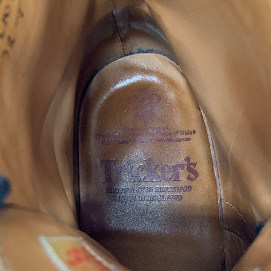トリッカーズ カントリーブーツ M2508 モールトン カーフ コマンドソール メンズ サイズ7ハーフ ブラック Tricker`s ブーツ 約26.5cm【LA】【中古】