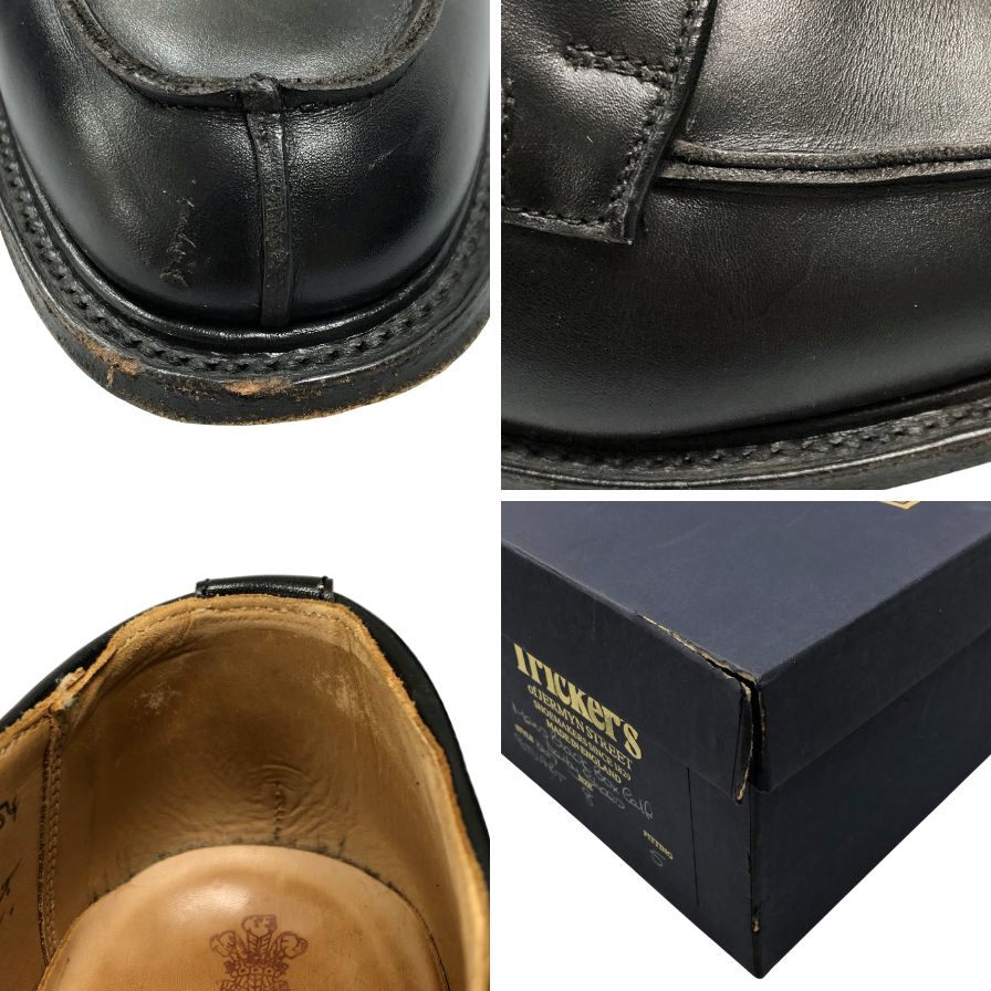 トリッカーズ レザーシューズ Uチップ 3617 レザー ブラック メンズ サイズ 8.5 TRICKER'S STUART 約27.0cm【AFD14】