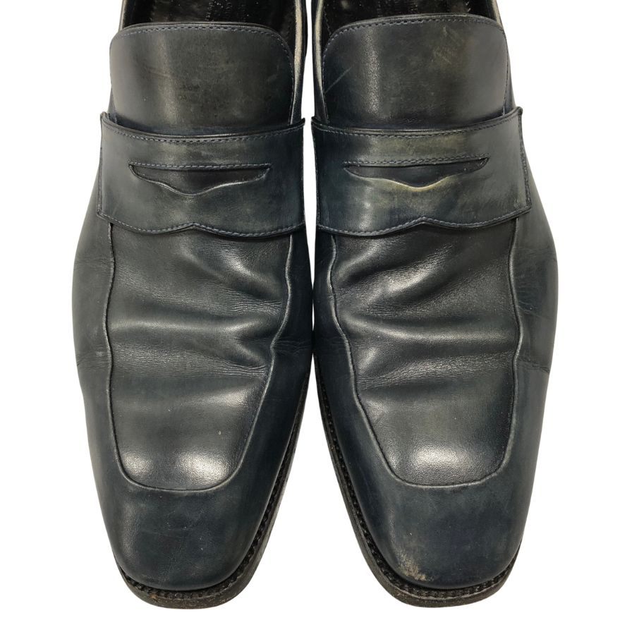 エルメネジルドゼニア クチュールライン コインローファー ダークブラウン グッドイヤー製法 メンズ 8.5EE Ermenegildo Zegna 約27.5cm【AFC5】