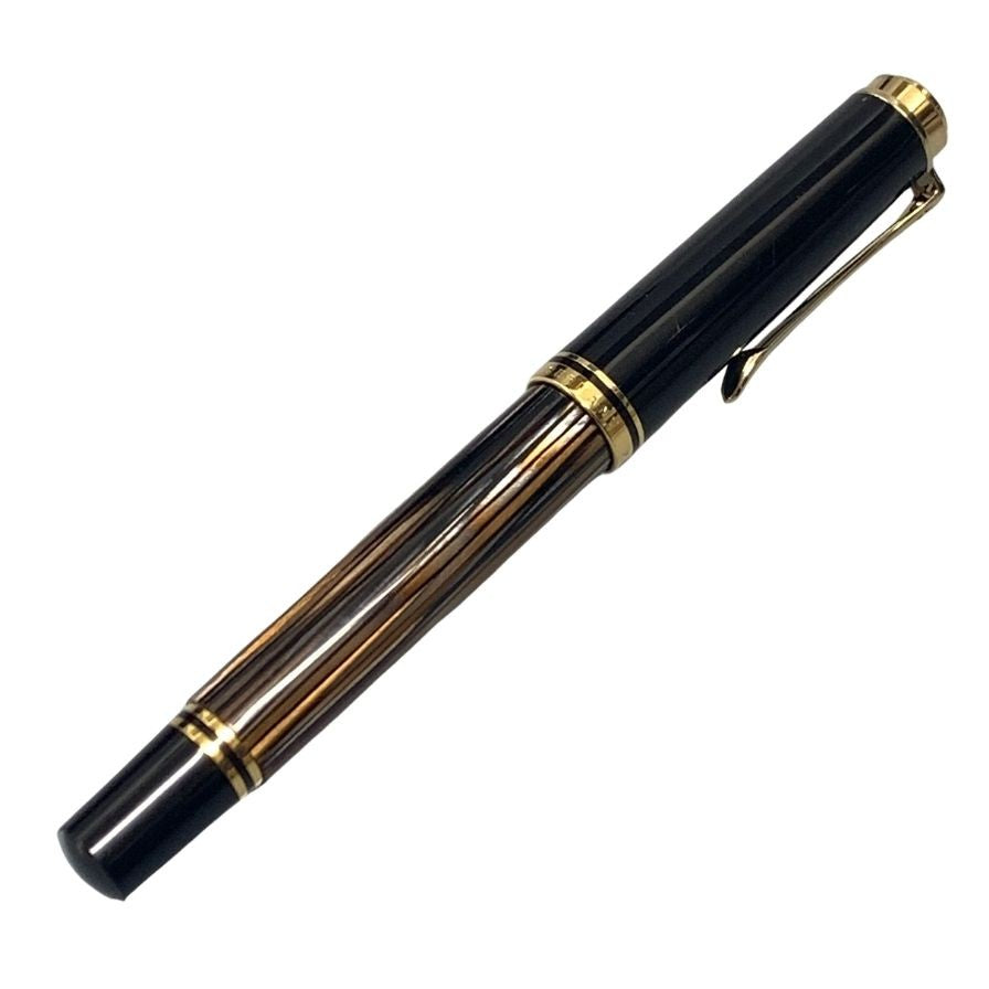 ペリカン 万年筆 スーベレーン M400 14C-585 EF刻印 茶縞 ストライプ Pelikan Souveran【AFI12】