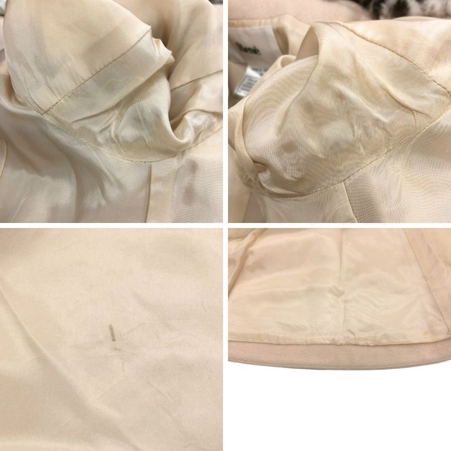 中古◆ルネ コート ウール ミンクファー ロング ベージュ ウール アンゴラ混 レディース サイズ34 Rene 【AFF23】