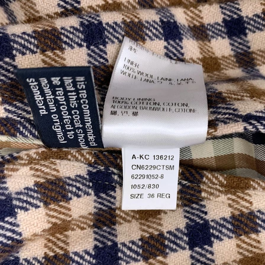 アクアスキュータム ステンカラーコート ベージュ 36 ウールライナー付き Aquascutum【LA】