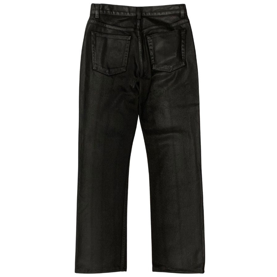 ヘルムートラング 本人期 コーテッド ブラック デニム ブーツカット 裾上げ済 レディース サイズ27 ブラック Helmut Lang 【AFB2】