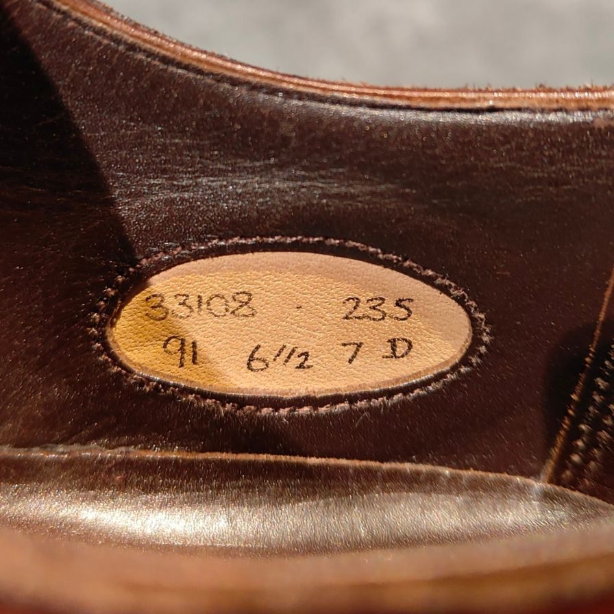 グレンソン レザーシューズ 33108 マスターピース パンチドキャップトゥ 91ラスト カーフ ブラウン サイズUK6.5D メンズ GRENSON ビジネスシューズ 約25.0cm【LA】【中古】