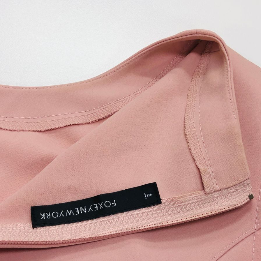 美品◆フォクシーニューヨーク ノースリーブ ワンピース ピンク サイズ40 25416-SHSAZ57 FOXEY NEWYORK 【AFB24】