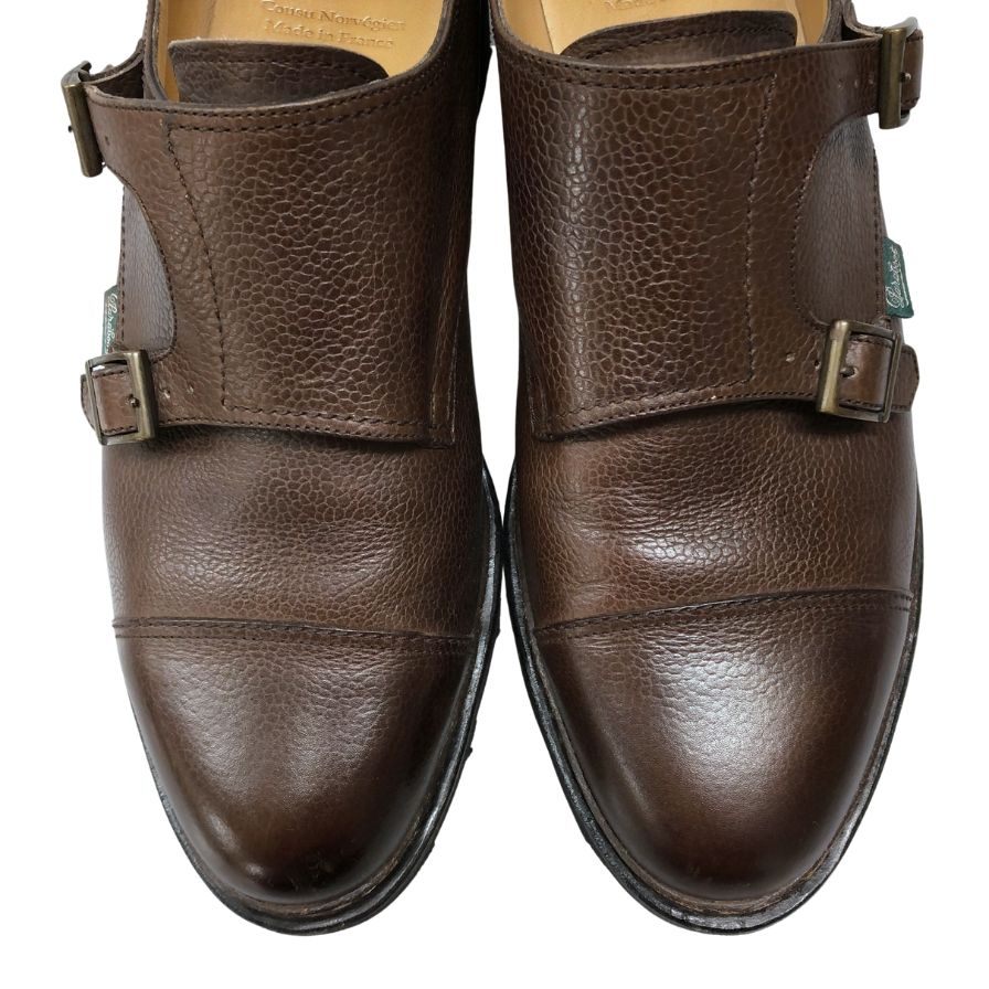 パラブーツ レザーシューズ ダブルモンク ウィリアム グレインカーフ メンズ サイズ8 ブラウン Paraboot WILLIAM ビジネスシューズ 約26.5cm【LA】【中古】
