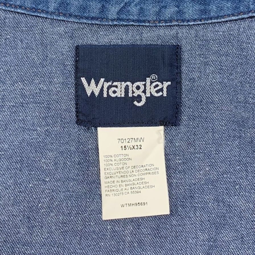極美品◆ラングラー ウエスタン デニム シャツ 70127MW サイズ15.5 Wrangler 【AFB23】