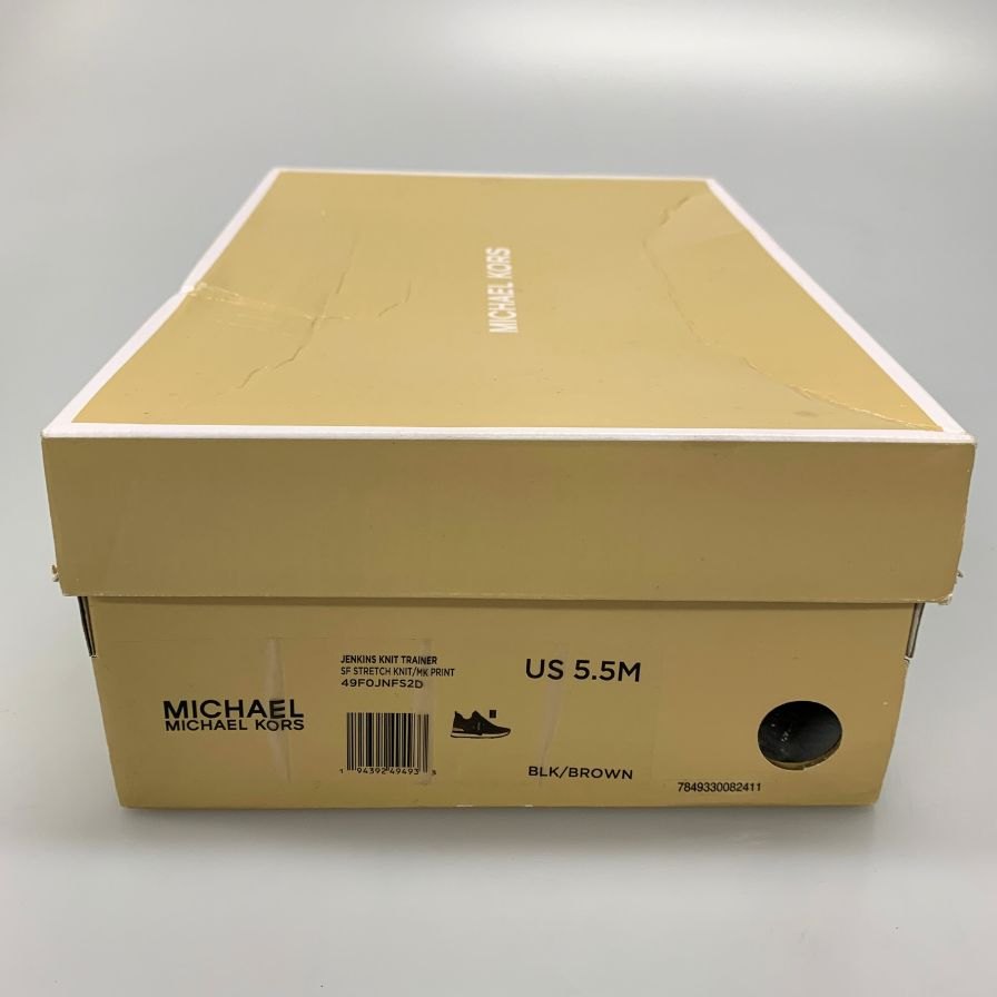 マイケルコース スニーカー ジェンキンス ニット トレーナー レディース UK5.5 ブラック×ブラウン MICHAEL KORS 約24.5cm【AFD13】