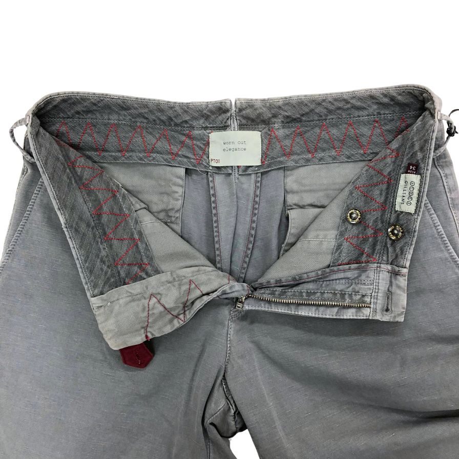 ピーティーゼロウーノ スラックス WORN OUT ELEGANCE グレー メンズ サイズ34 PT01 【AFB39】