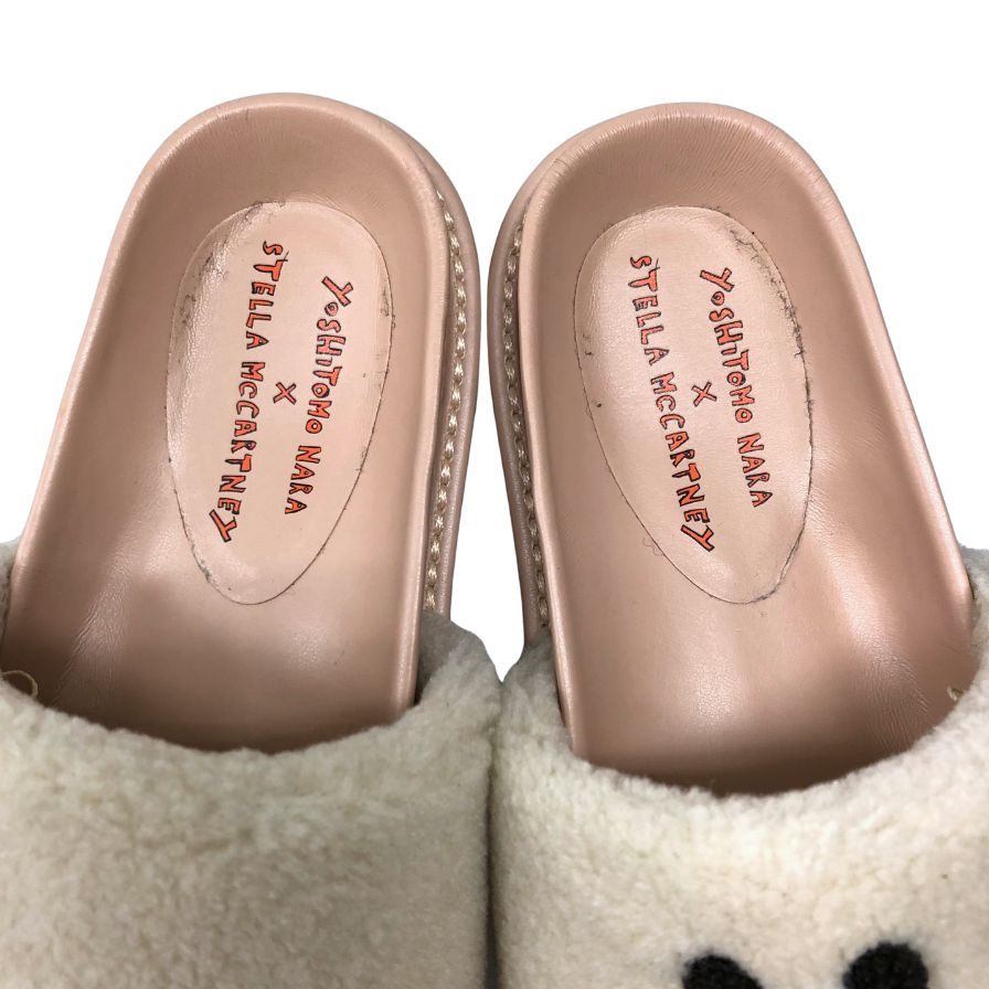 奈良美智×ステラマッカートニー サンダル ボア ピンク系 サイズ38 YOSHITOMO NARA×STELLA McCARTNEY 約24.0cm【AFC45】