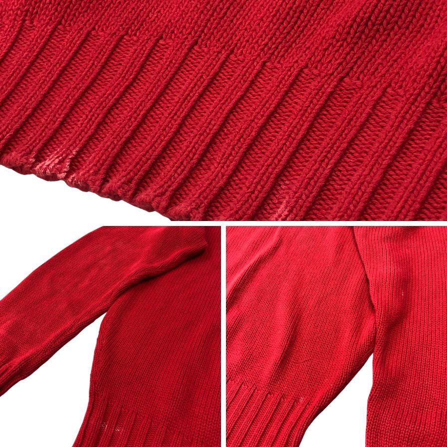 中古◆ポロ ラルフローレン プルオーバーニット ハンドニット レッド メンズ サイズXL POLO RALPH LAUREN 【AFB42】