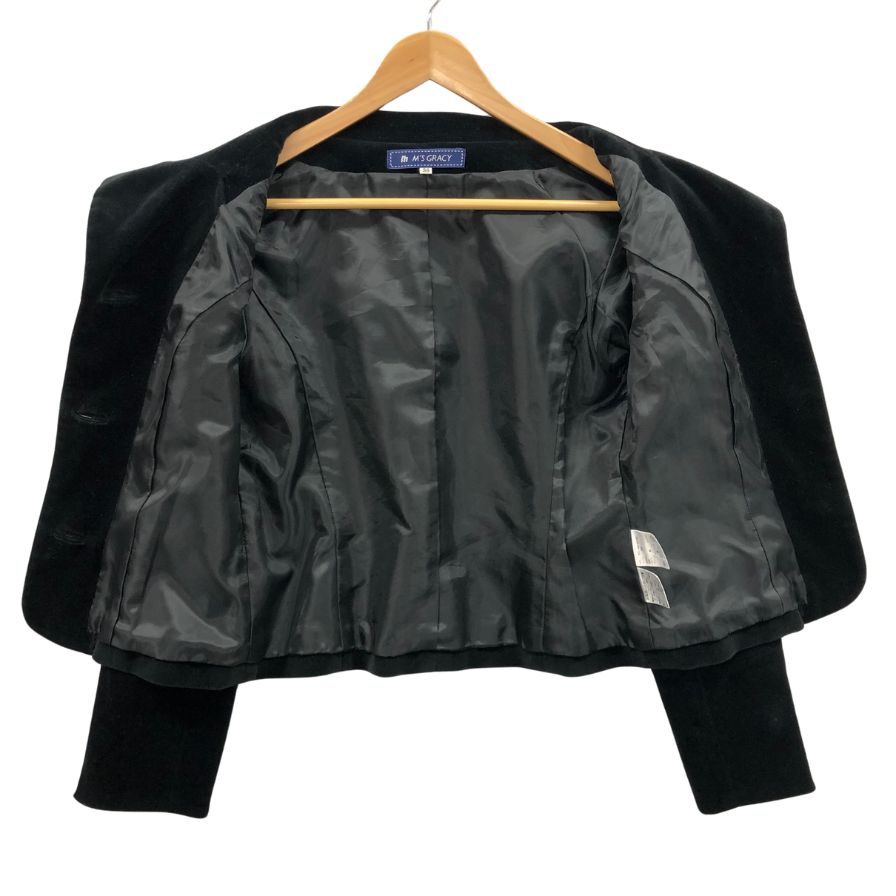 美品◆エムズグレイシー ジャケット ベロア サイズ38 ブラック レディース M'S GRACY 【AFB11】