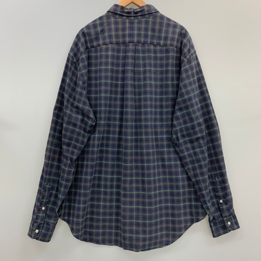美品◆ラルフローレン 90S チェックシャツ パープル系 メンズ サイズ2XL RALPH LAUREN 【AFB10】