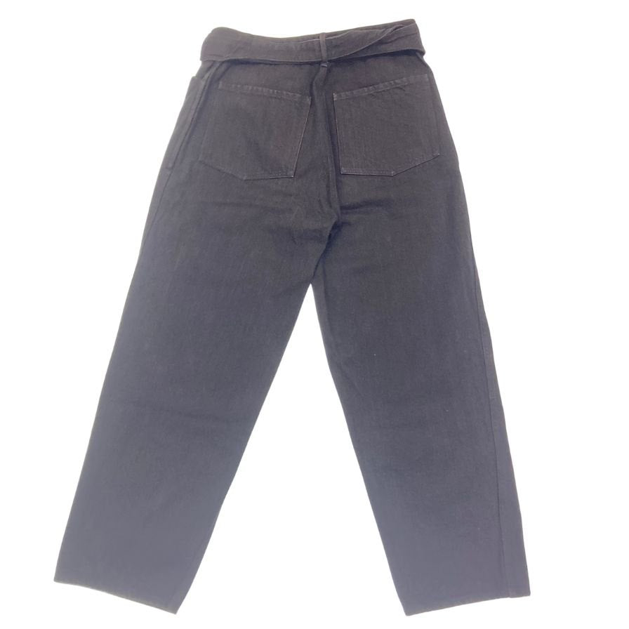美品◆コモリ デニムパンツ ベルテッド 19AW Q03-03005 メンズ ブラック サイズ1 COMOLI 【AFB16】