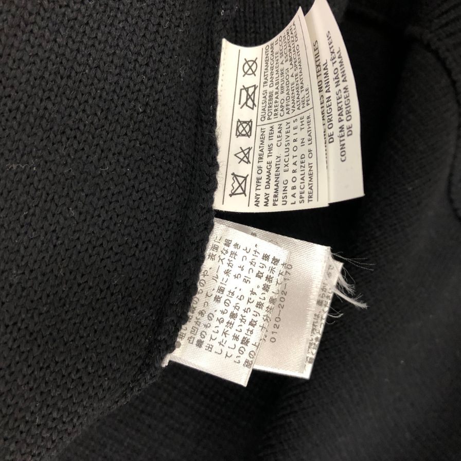 極美品◆サルヴァトーレ フェラガモ レザー×ニット 切替 ブルゾン パンチングレザー サイズXL ブラック Salvatore Ferragamo 【AFB34】
