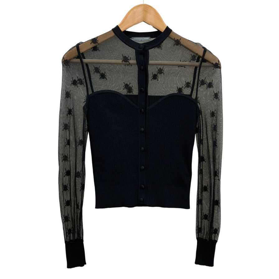 美品◆アレキサンダーマックイーン カーディガン レース切り替え レディース サイズXXS Alexander McQueen 【AFB36】