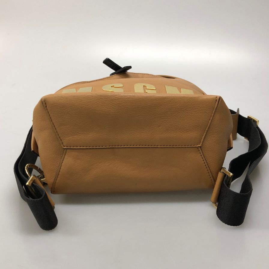 エムエスジーエム レザーリュック ブラウン バックパック カーフスキン 牛革 MSGM【AFE12】