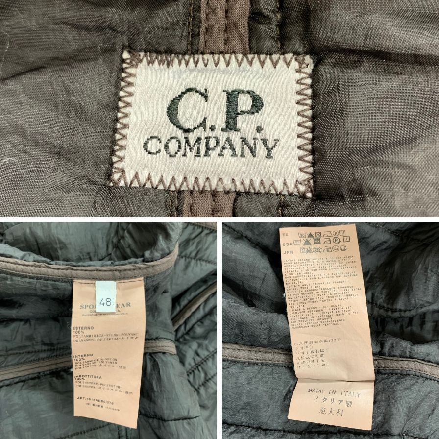 中古◆シーピーカンパニー キルティングジャケット ナイロン サイズ48 ブラウン メンズ C.P.COMPANY 【AFA17】
