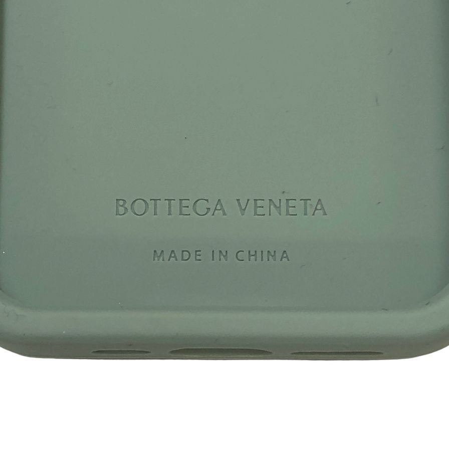 ボッテガヴェネタ iPhoneケース iPhone15Pro ラバー イントレチャート グリーン系 BOTTEGA VENETA【AFI27】【中古】