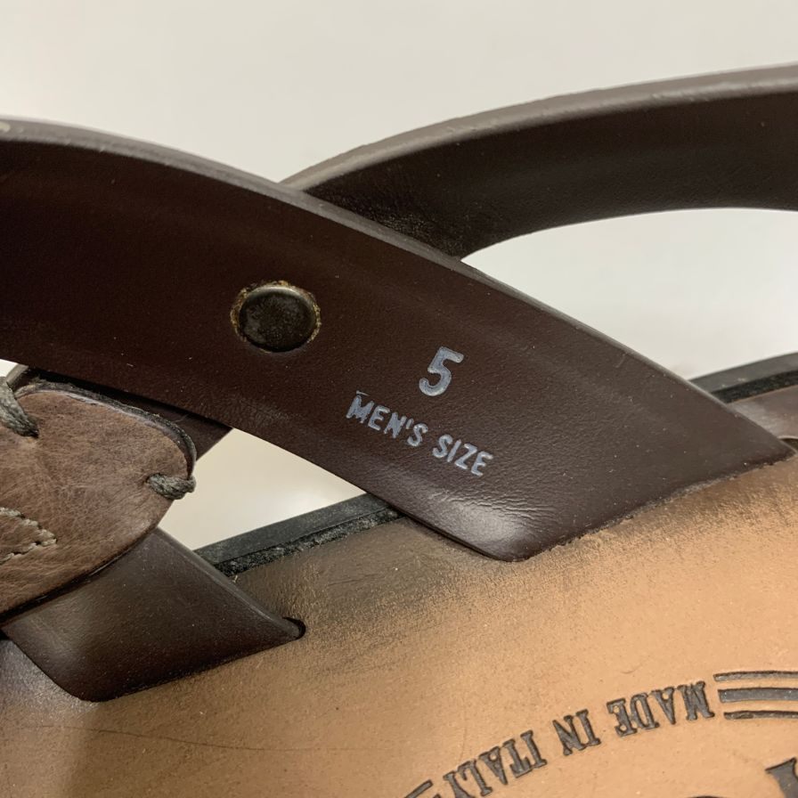 トッズ レザーサンダル ストラップ メンズ ブラウン サイズ5 TODS 約24.0cm【AFC1】