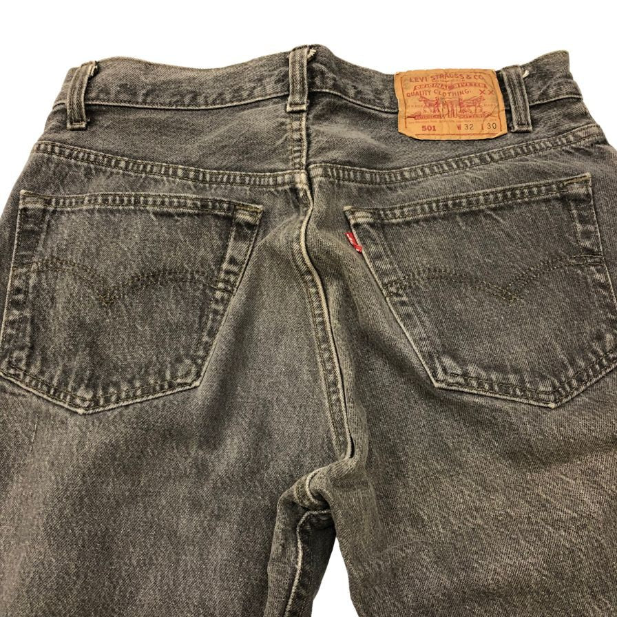 リーバイス 501 デニムパンツ カットオフ ボタン裏653 USA製 グレー系 メンズ W32 L30 LEVI’S 【AFB1】